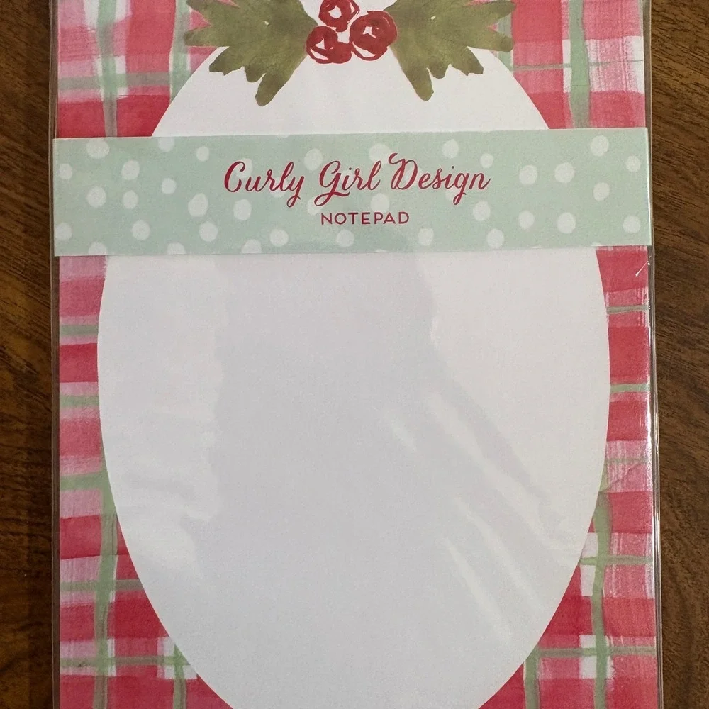 Curly Girl Design Notepad Plaid Stationery Writing‎ Pad Office School Supply